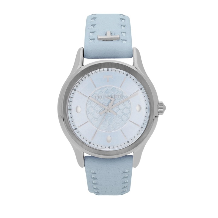 Ceas Trussardi R2451111504, dama, carcasa inox, 34mm, curea bleu
