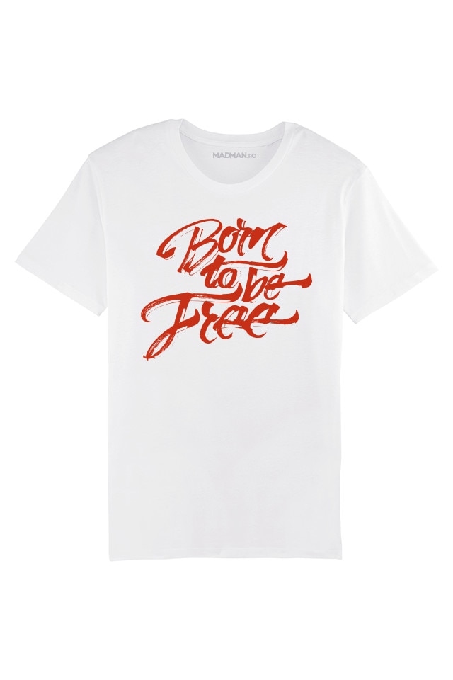Tricou MADMAN, Born to be Free, barbati, alb, Alb