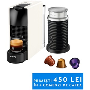 Lavazza, A Modo Mio Macchina per Caffè Tiny Eco Nera con 64 Capsule Qualità Rossa Incluse, Macchina per Espresso in Plastica Riciclata, 1450 W, 220-240 V, 50/60 Hz, 0.6 Litri