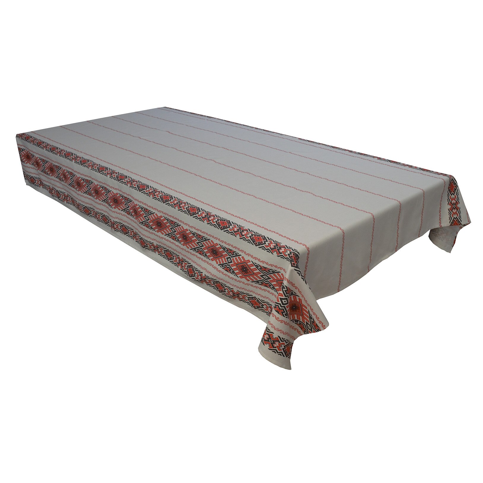 Fata de masa cu motive traditionale, multicolor, bumbac, 100X155 cm, FMTR-03-100