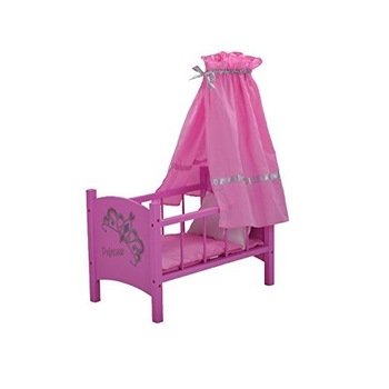 Patut din lemn pentru papusi Diadem Pink Patut din lemn pentru papusi Diadem Pink