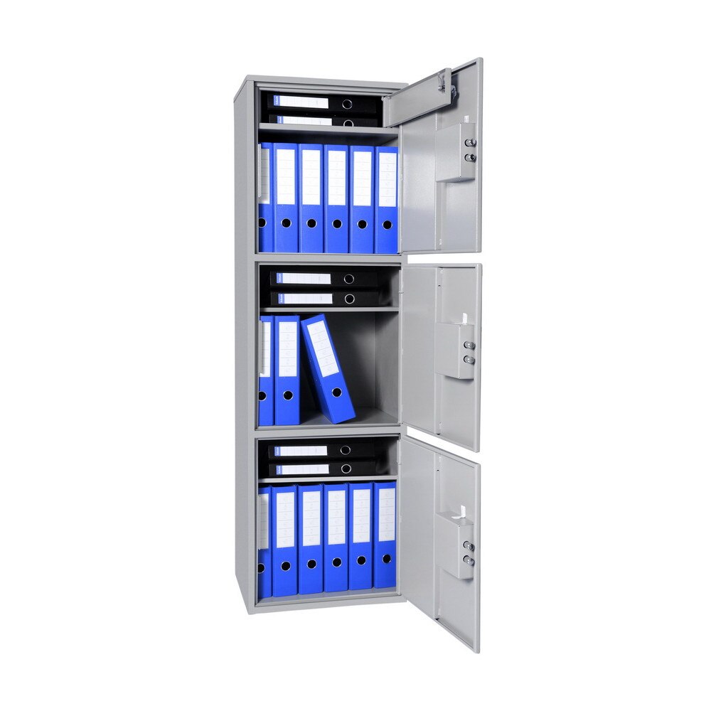 Seif office, 3 usi, inchidere cu cheie, 1526x460x350mm, Planet Safe B3.152.K