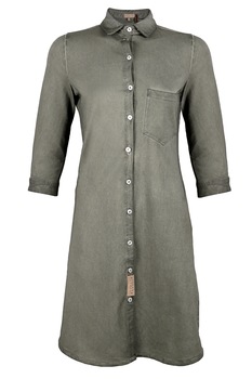 Rochie dama cu nasturi Zusss, maneci trei sferturi, Gri Rochie dama cu nasturi Zusss, maneci trei sferturi, Gri