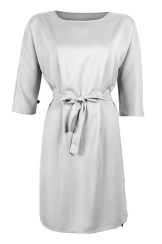Rochie dama cu decolteu rotund Zusss, dreapta, Gri Rochie dama cu decolteu rotund Zusss, dreapta, Gri