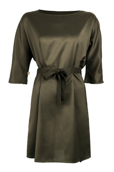 Rochie dama cu decolteu rotund Zusss, dreapta, Taupe Rochie dama cu decolteu rotund Zusss, dreapta, Taupe