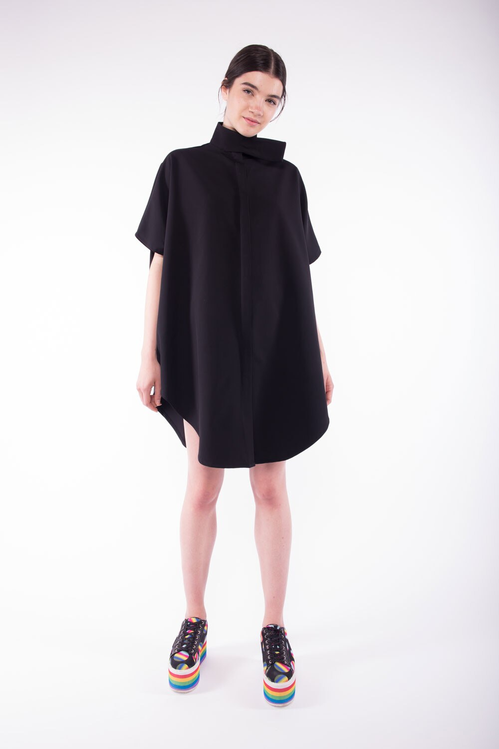 Rochie larga scurta tip pelerina OMNS 7