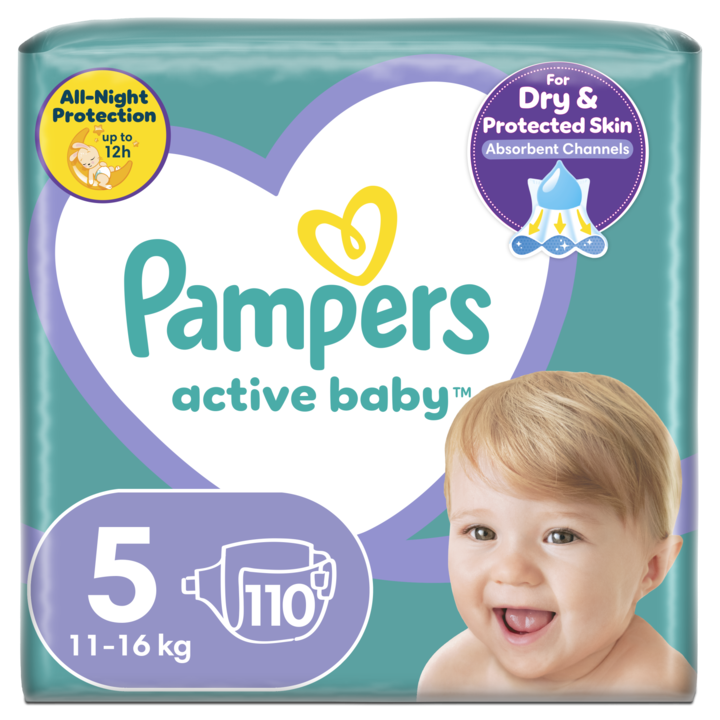 Pampers Active Baby pelenka, Junior 5, 11-16 kg, Mega Box, 110 db