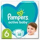 Scutece Pampers Active Baby Giant Pack+, Marimea 6, 13 -18 kg, 68 buc