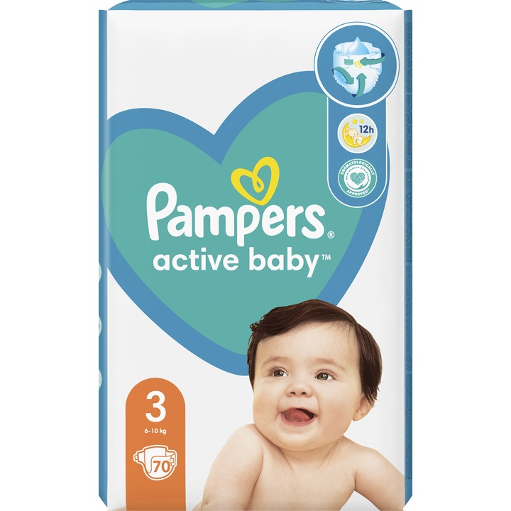 Pampers Active Baby Jumbo Pack Pelenka, 3-as méret, 6 -10 kg, 70 db