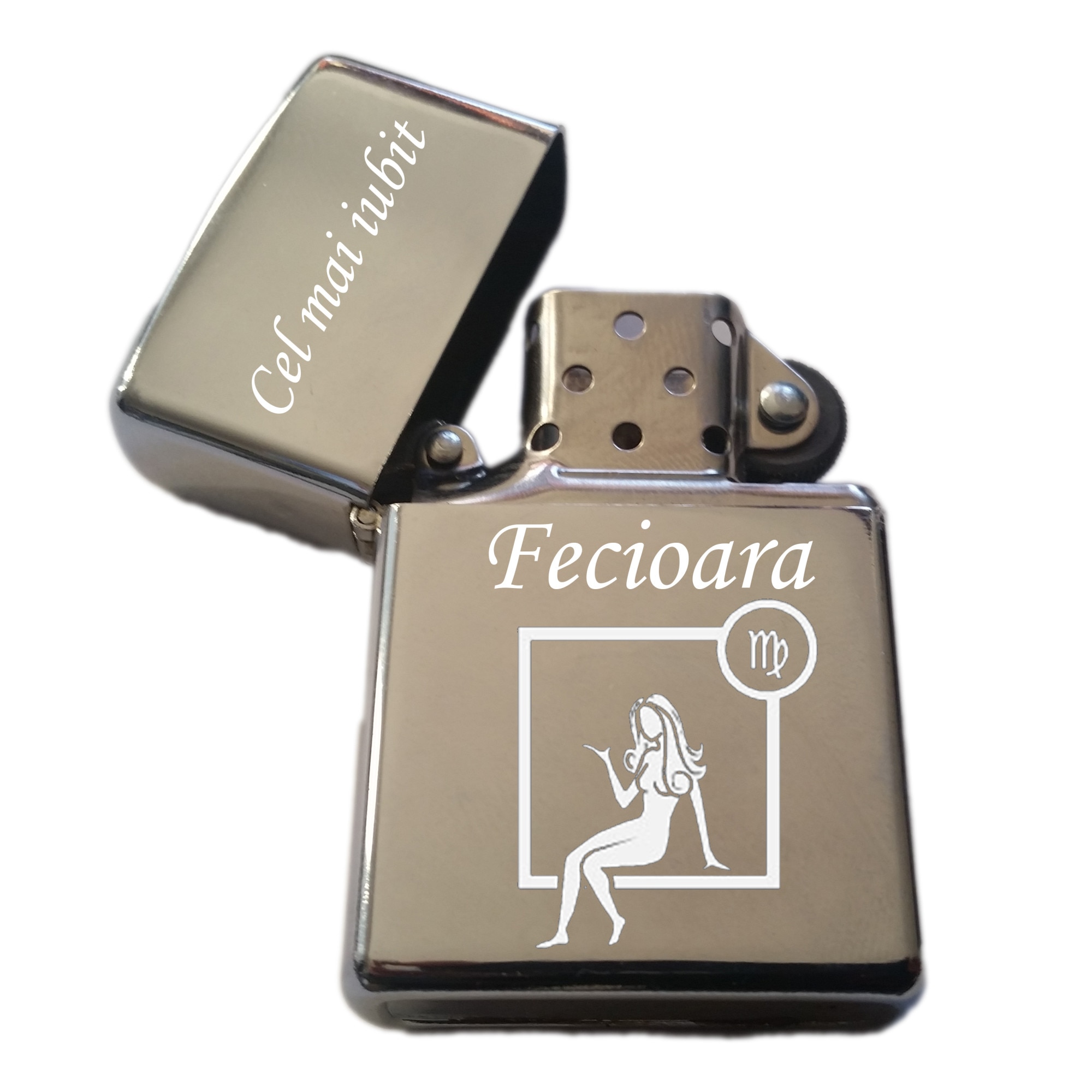 Bricheta metalica gravata zodie Fecioara, cel mai iubit