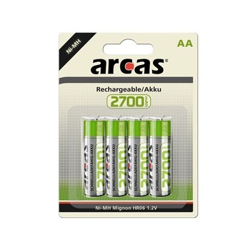 Acumulatori Arcas Ni-MH, AA, R06, 2700mA, 4 bucati / Blister Acumulatori Arcas Ni-MH, AA, R06, 2700mA, 4 bucati / Blister