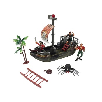 Set de joaca pentru copii S-Toys, corabia piratilor cu 3 figurine si accesorii Set de joaca pentru copii S-Toys, corabia piratilor cu 3 figurine si accesorii