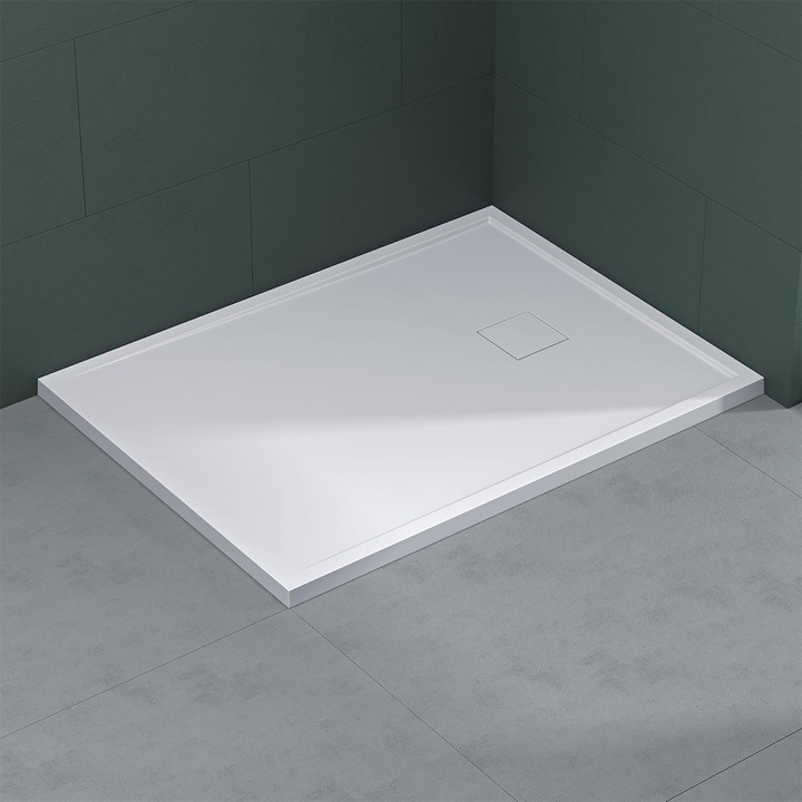 Cadita de dus, compozit de marmura, 80x120 cm, rigola ascunsa, 5 cm inaltime, EGO-GEO8