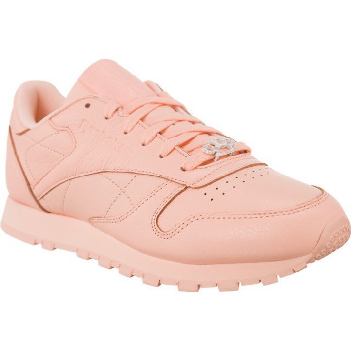 Reebok, Pantofi sport din piele naturala, Roz, 36 EU
