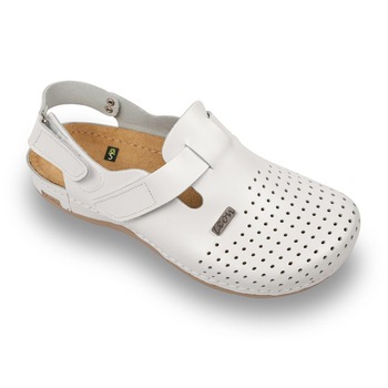 Saboti Medicali Barbati din Piele 701 Alb Saboti Medicali Barbati din Piele 701 Alb