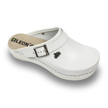 Saboti Medicali Dama din Piele 101- Alb Saboti Medicali Dama din Piele 101- Alb