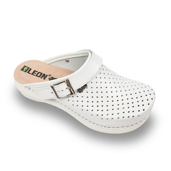 Saboti Medicali Dama din Piele 101- Alb - Perforat Saboti Medicali Dama din Piele 101- Alb - Perforat