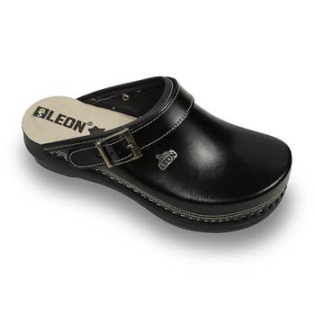 Saboti Medicali Dama din Piele 101 - Negru - Neperforat Saboti Medicali Dama din Piele 101 - Negru - Neperforat