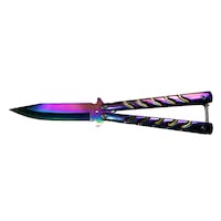 Cutit, Briceag fluture, Balisong, Butterfly 22.5 cm, Rainbow-Palette