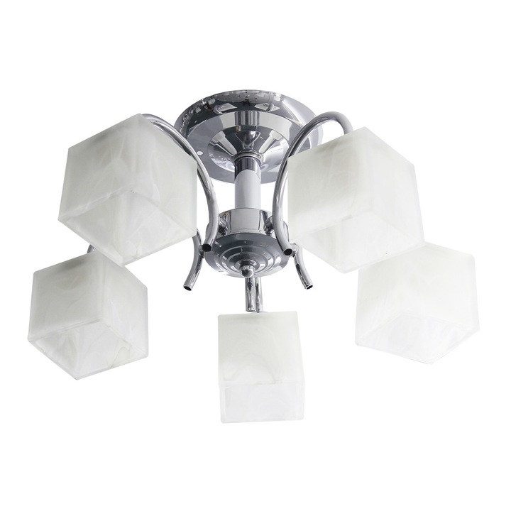 Lustra Interior Erste Elite 5x60W Max E27 EL0038007 Culoare Crom si Alb