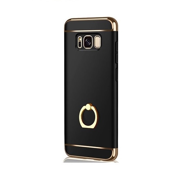 Husa protectie pentru Samsung Galaxy J5 2017, Luxury Black Plated cu Inel de sustinere