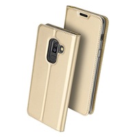 Husa carte flip wallet Dux Ducis pentru Samsung Galaxy J8 2018, auriu