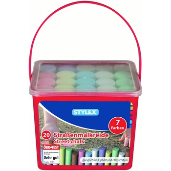 Creta asfalt colorata Stylex-20 bucati/cutie Creta asfalt colorata Stylex-20 bucati/cutie