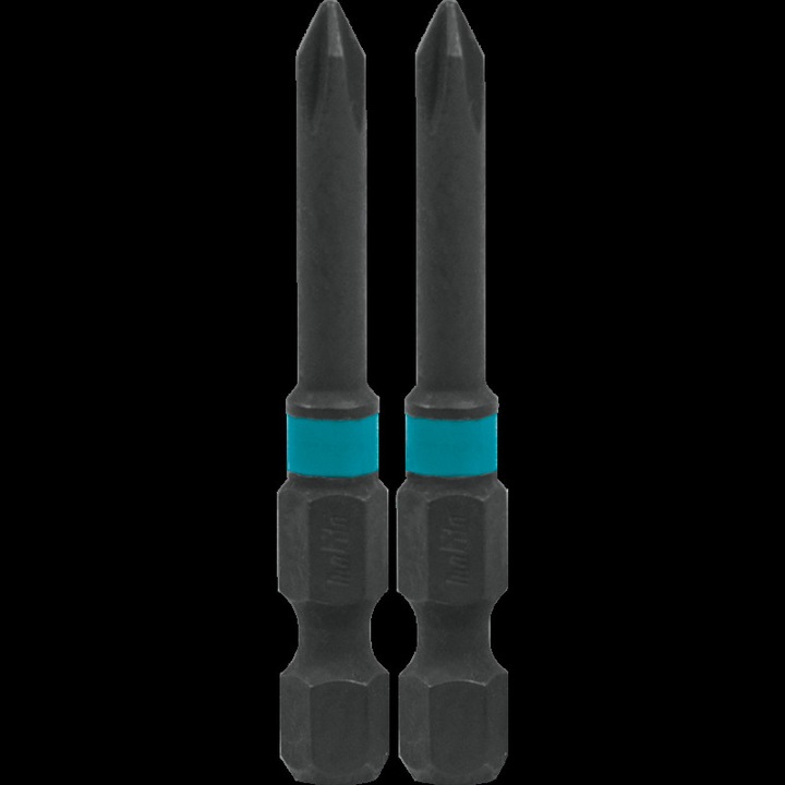 Set de 2 biti de impact, Makita, Impact Black, PZ1x50mm