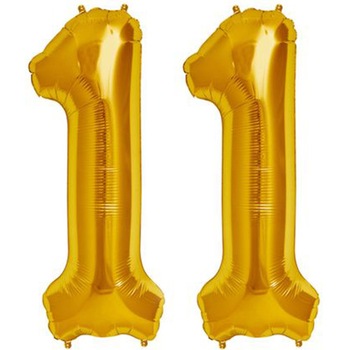 Balon cifra 11 auriu 35 cm Balon cifra 11 auriu 35 cm