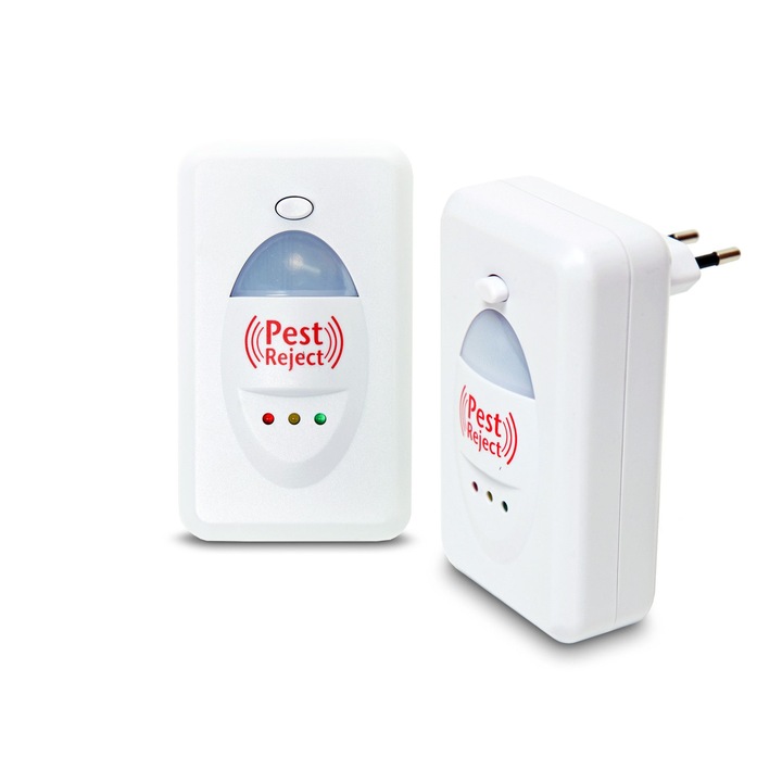 Ултразвуков уред за контакт против насекоми и гризачи Pest Reject, Бял