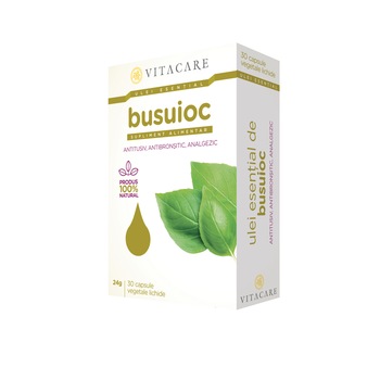 Ulei esential de Busuioc, Vitacare, 30 capsule Ulei esential de Busuioc, Vitacare, 30 capsule