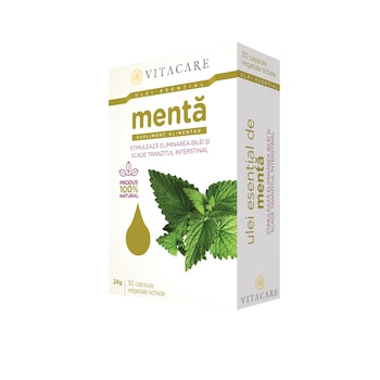 Ulei esential de menta, Vitacare, 30 cps Ulei esential de menta, Vitacare, 30 cps