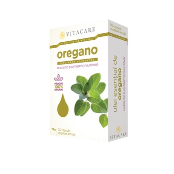 Ulei esential de oregano, Vitacare, 30 cps Ulei esential de oregano, Vitacare, 30 cps