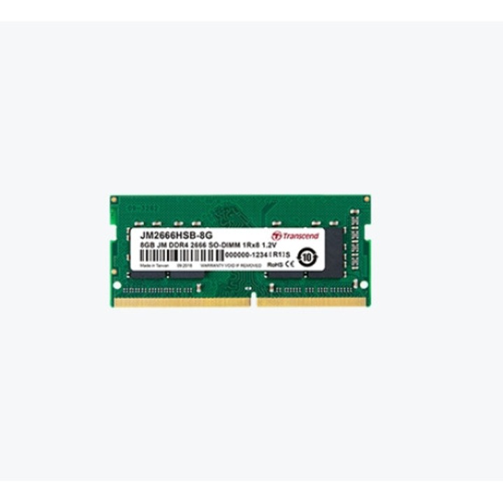 Памет за лаптоп Transcend 4GB 260pin SO-DIMM DDR4 2666 Mhz 1Rx8 512Mx8 CL19 1.2V JM2666HSH-4G EoL