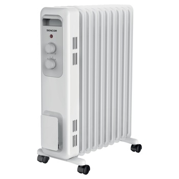 Radiator cu ulei, Sencor, 2000W, 9 elemente, Alb