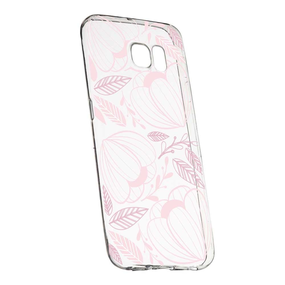 Husa Silicon, Transparent, Slim, Pink Flower, 113, HTC U Ultra
