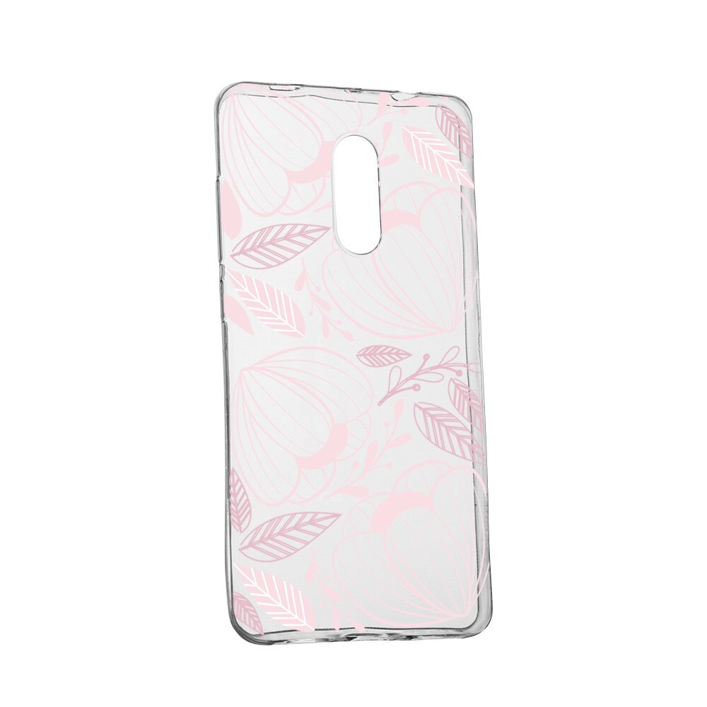 Husa Silicon, Transparent, Slim, Pink Flower, 113, Sony XZ2