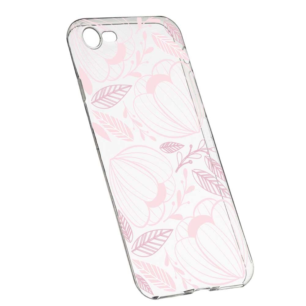 Husa Silicon, Transparent, Slim, Pink Flower, 113, Apple iPhone 6 / 6S