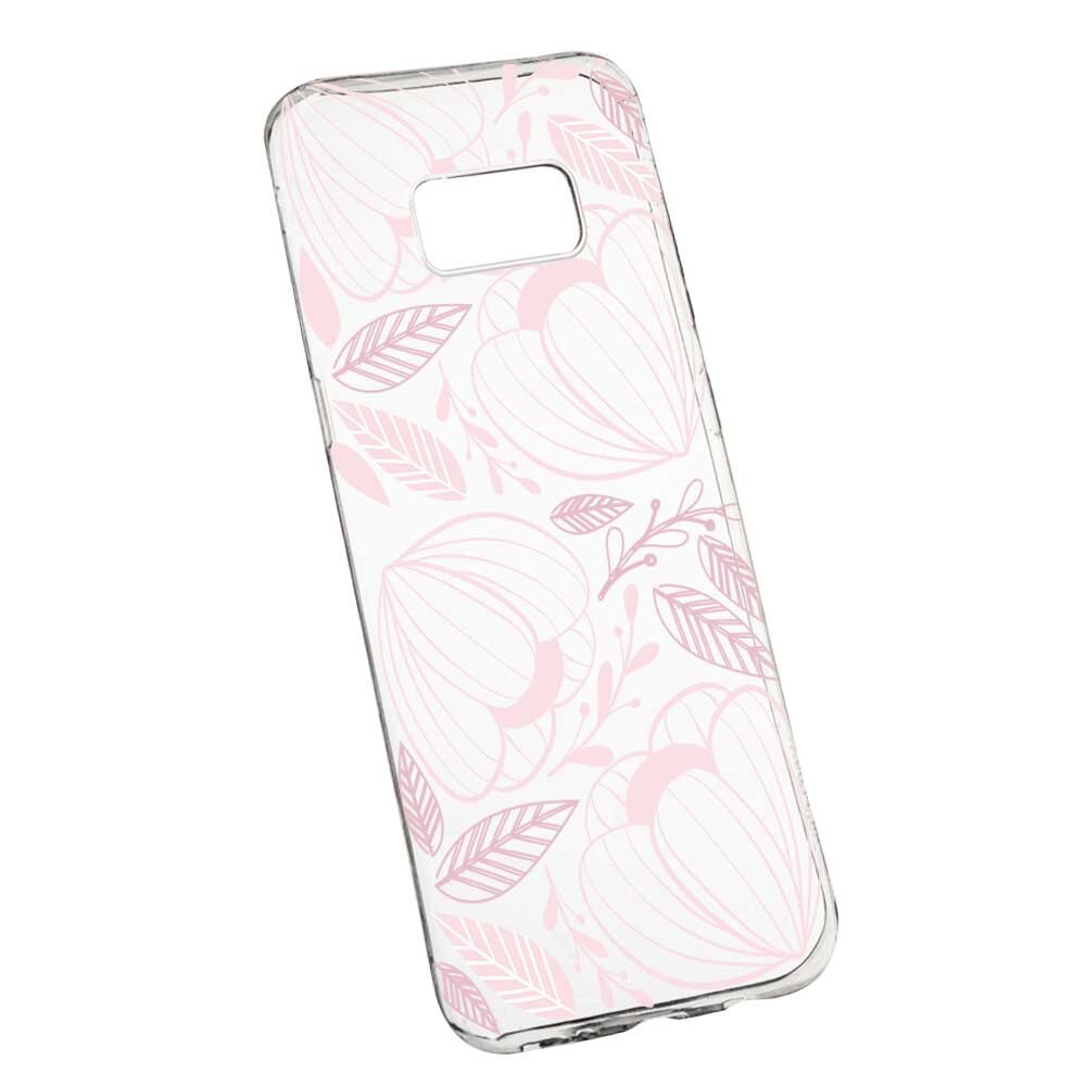 Husa Silicon, Transparent, Slim, Pink Flower, 113, Samsung Galaxy S8 Plus