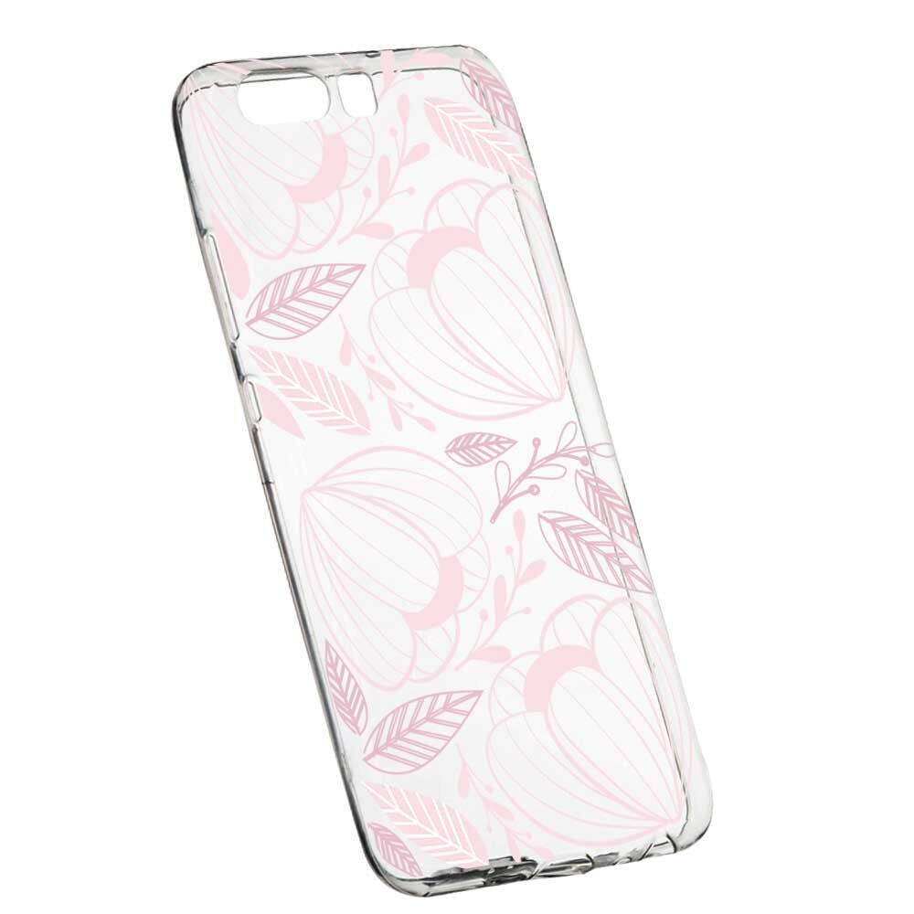 Husa Silicon, Transparent, Slim, Pink Flower, 113, Huawei Honor 10