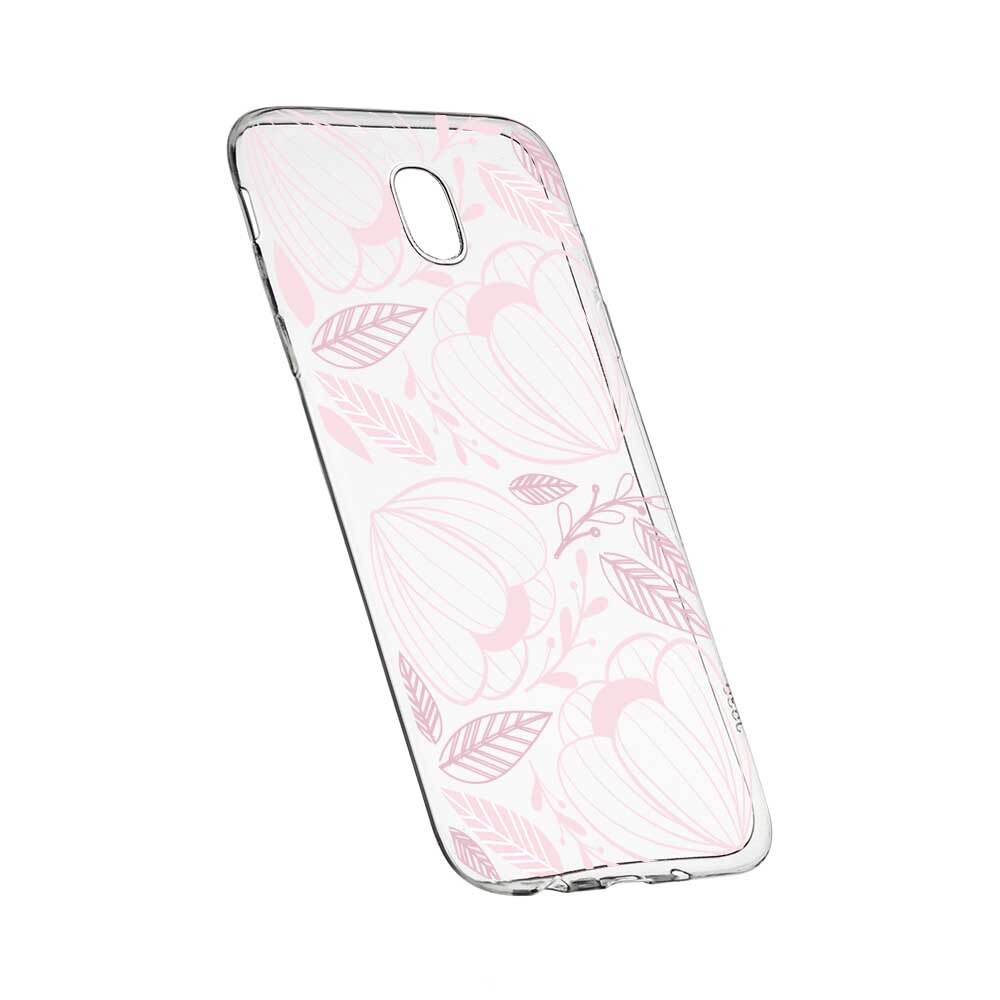 Husa Silicon, Transparent, Slim, Pink Flower, 113, Nokia 3