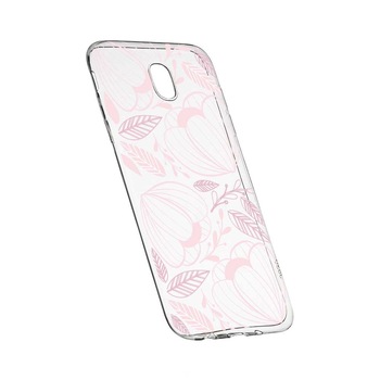 Husa Silicon, Transparent, Slim, Pink Flower, 113, Nokia 3 Husa Silicon, Transparent, Slim, Pink Flower, 113, Nokia 3
