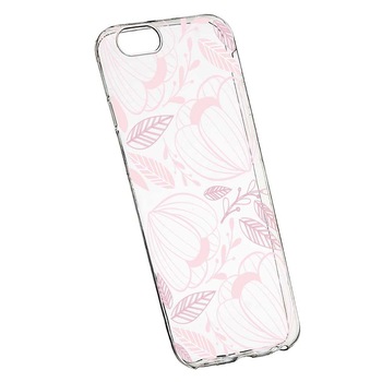 Husa Silicon, Transparent, Slim, Pink Flower, 113, Apple iPhone 6 PLUS / 6S PLUS Husa Silicon, Transparent, Slim, Pink Flower, 113, Apple iPhone 6 PLUS / 6S PLUS