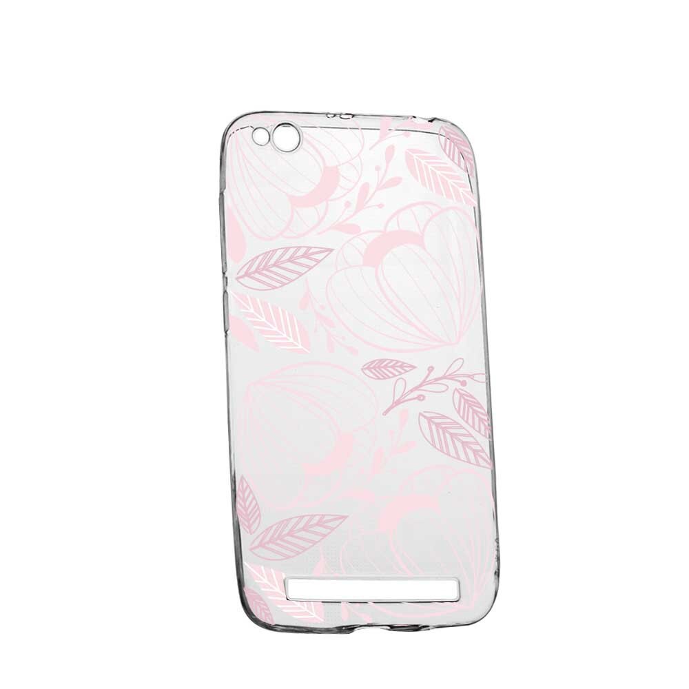 Husa Silicon, Transparent, Slim, Pink Flower, 113, Xiaomi Redmi 5A