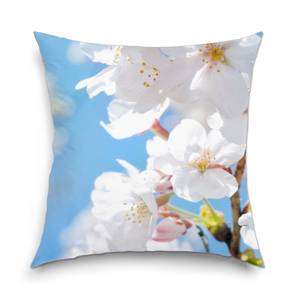 Perna decorativa Floare cu nuante Alb-albaste 40 x 40 cm