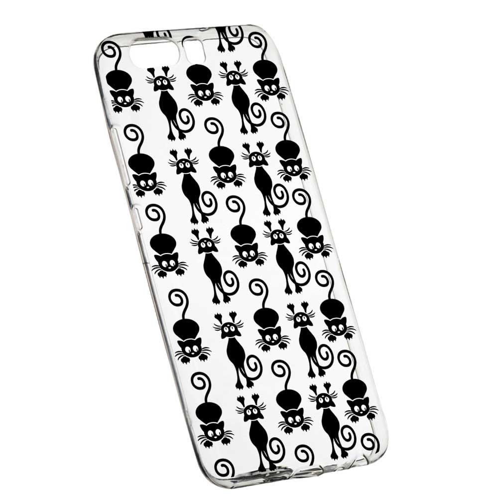 Husa Silicon, Transparent, Slim, Black Cat, 115, Huawei Nova 2S