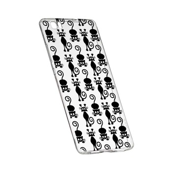 Husa Silicon, Transparent, Slim, Black Cat, 115, Huawei P8 LITE Husa Silicon, Transparent, Slim, Black Cat, 115, Huawei P8 LITE