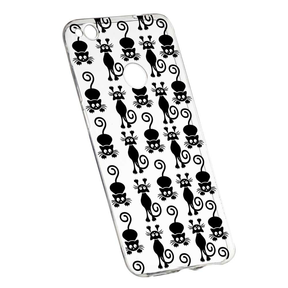 Husa Silicon, Transparent, Slim, Black Cat, 115, Huawei P9 Lite 2017
