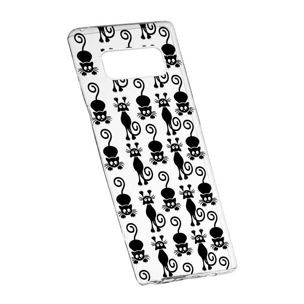 Husa Silicon, Transparent, Slim, Black Cat, 115, Samsung Galaxy Note 8