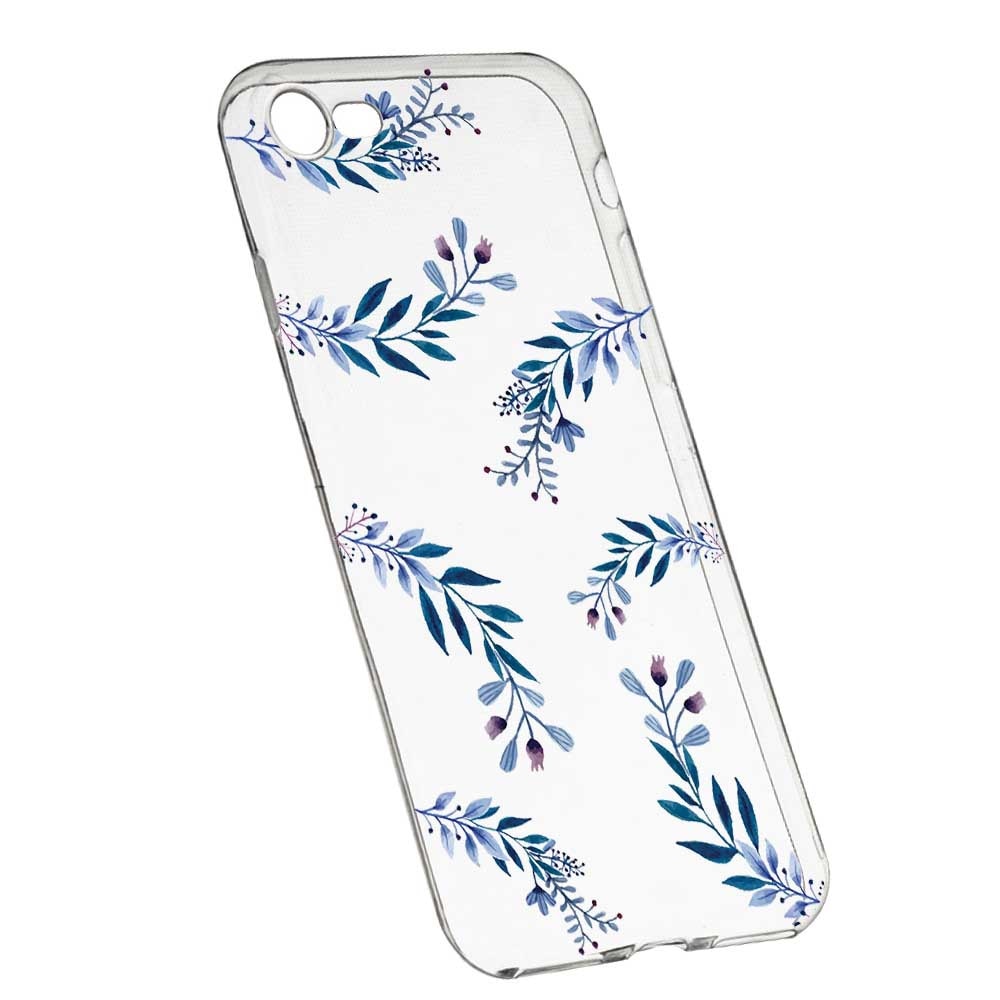 Husa Silicon, Transparent, Slim, Blue Flowers, 116, Apple iPhone 6 / 6S